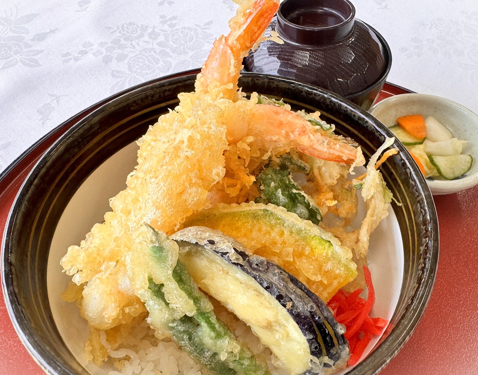 海老とかき揚げの特製天丼