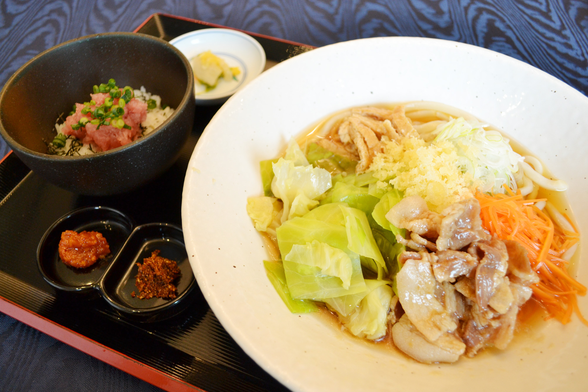 富士桜ポークの冷やしうどん定食