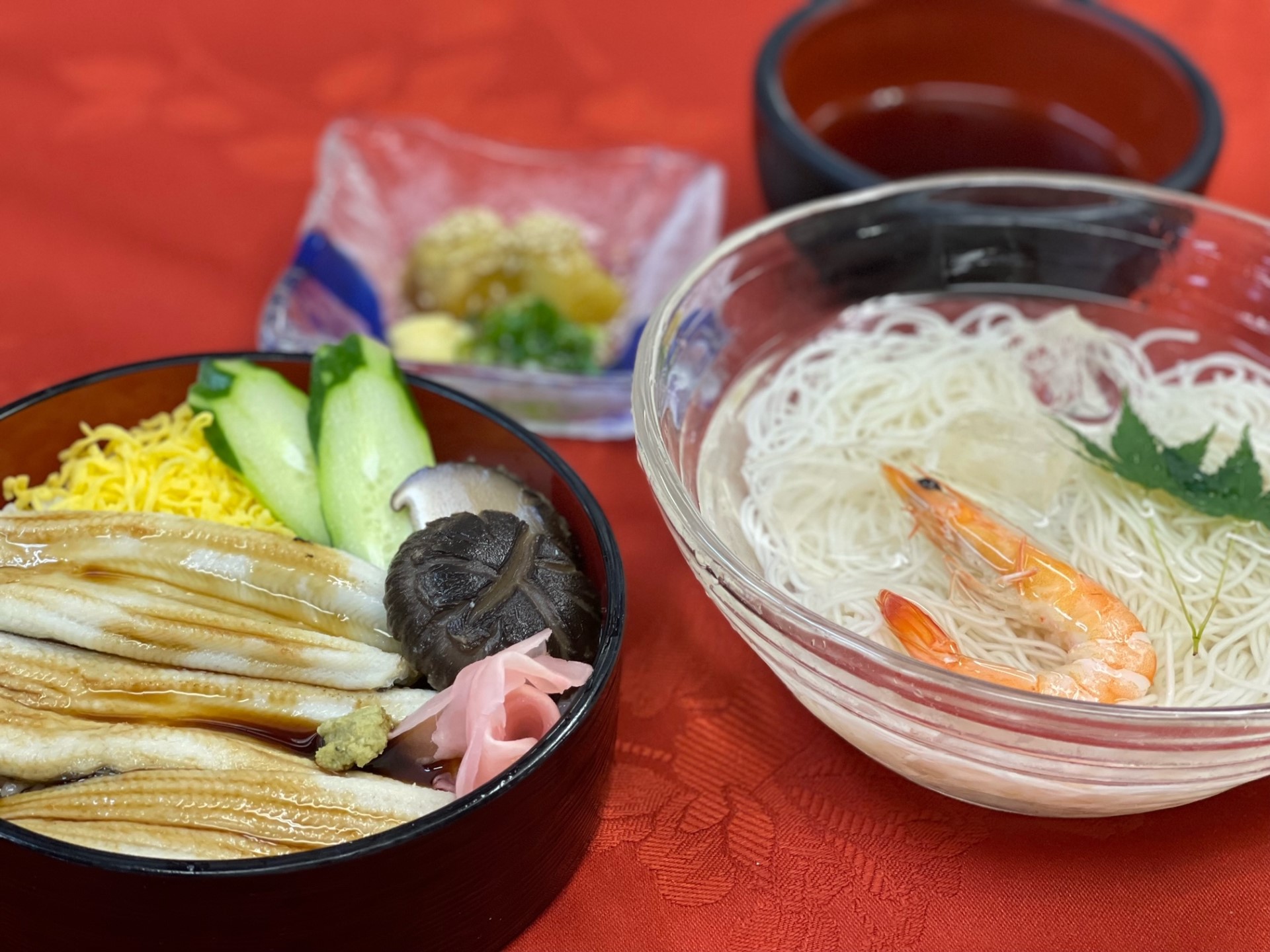 穴子寿司と素麺