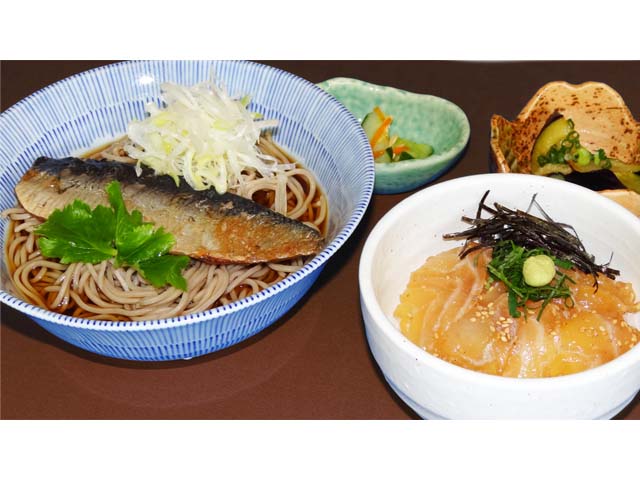 オススメ　北海道産ニシン蕎麦と鯛胡麻漬け丼