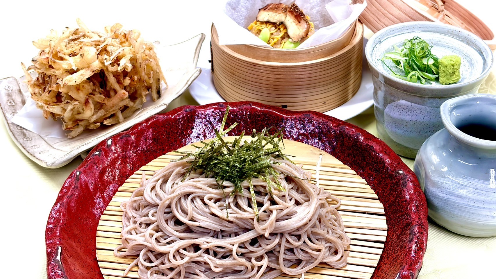 海老のかき揚げとざる蕎麦